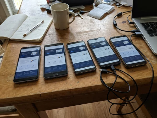Testing a website on several Android phones