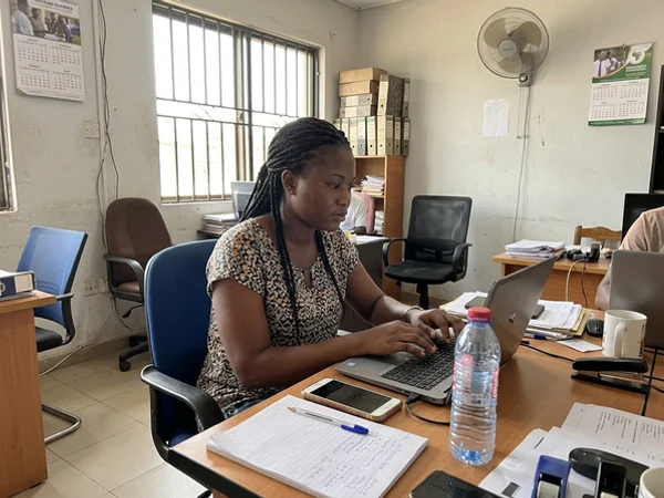 Team member replying to customer comments and messages
